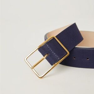 Milla Gold and Navy Suede belt Large L w dust bag